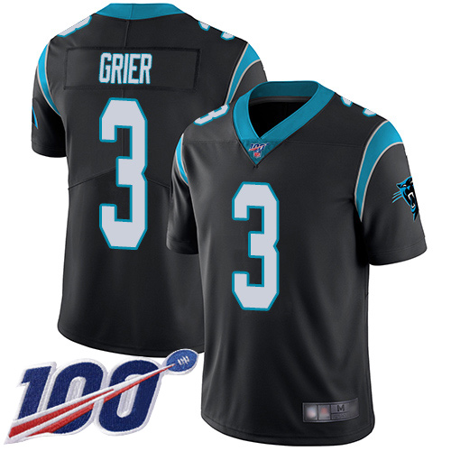 Carolina Panthers Limited Black Youth Will Grier Home Jersey NFL Football #3 100th Season Vapor Untouchable